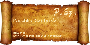 Paschka Szilvió névjegykártya